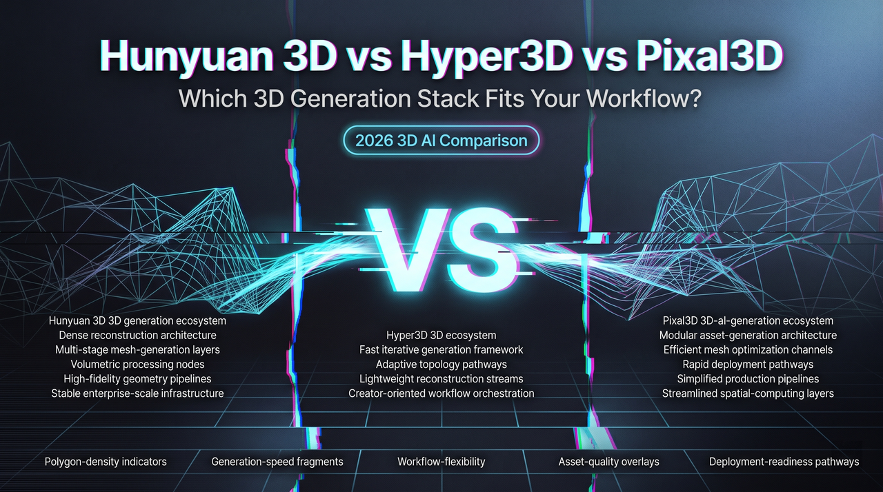Hunyuan 3D vs Hyper3D vs Pixal3D